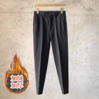 K11 темно -серые укороченные брюки (плюс бархат и толстая модель)