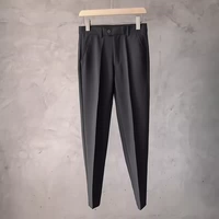 B91 темно -серые укороченные брюки (Ледяной шелк лето)