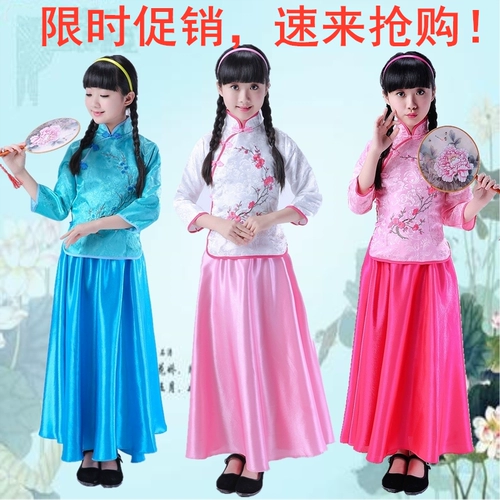 Детский костюм, ханьфу для школьников, ципао, китайская этническая вышивка, с вышивкой, этнический стиль