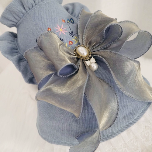 Одежда собак и кошек осенью и зимой, плюшевые маленькие собаки, новогодняя одежда, домашние животные, мутоны, интернет -знаменитость милая джинсовая юбка