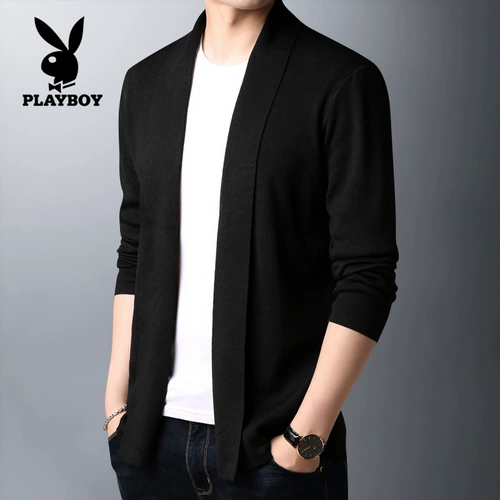 Playboy, трикотажный свитер, кардиган, куртка, демисезонная утепленный лонгслив, в корейском стиле, оверсайз