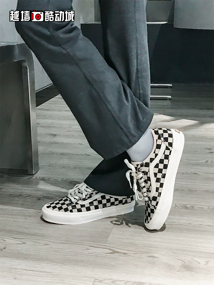 Кеды Vans Vans Vans Old Skool суженные Канвас низкие защитные обувь в клетку VN0A54F4705