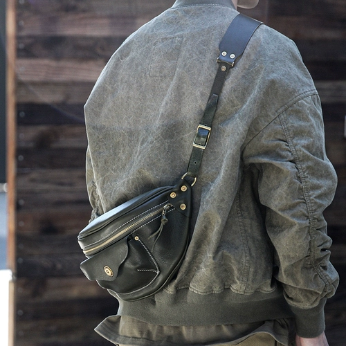 Кожаная оригинальная нагрудная сумка, ретро поясная сумка, сумка на одно плечо, «сделай сам», воловья кожа