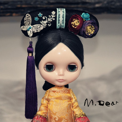 taobao agent Blythe Xiaoyu Ancient Fitting Mini Baby Use the headgear flag of two head products \ material bag