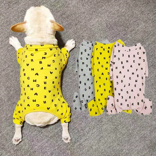 Боевая одежда Pugby Plus Velvet Four-Malceed Whothirt Pet Dog осень и зима Bichon Shiba inu Pajama Fat Dog Теплый хлопковый пальто