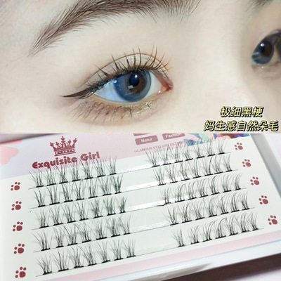 taobao agent F10 is loose and hazy!5 -row section of false eyelashes simulation Super soft hair Natural thyroid black stalk single cluster female