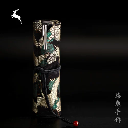 Японская точилка, пенал, ручка, штора для школьников подходит для мужчин и женщин, вместительные и большые канцтовары, из парчи, простой крой