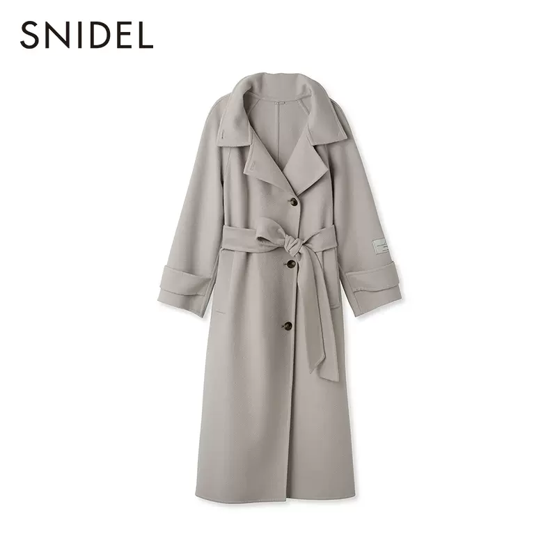 【海淘好价】Snidel 鳞片纹山羊绒长款大衣 SWFC234001