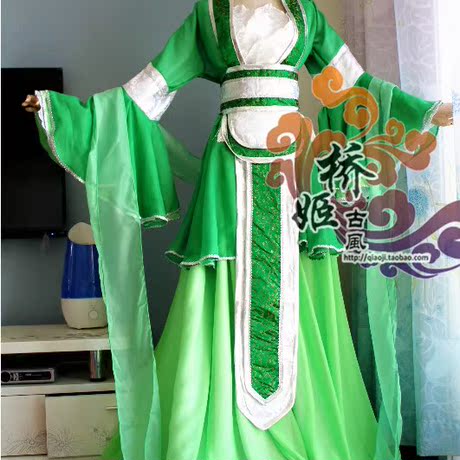 古装/cos服【青临洛水】女~绿色古装【桥姬古风独家设计】