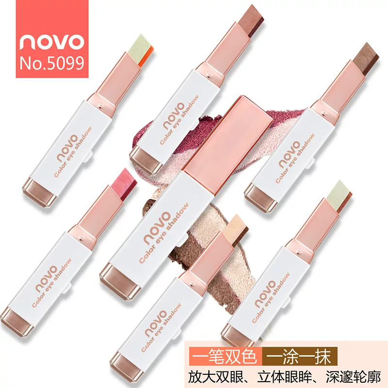 Two-color eye shadow, nude highlighter for eye makeup, earth tones, natural makeup