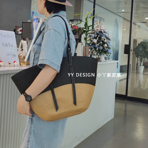 Летняя модная плетеная сумка на одно плечо для отдыха, водонепроницаемая сумка, соломенная вместительная и большая сумка через плечо, «сделай сам»