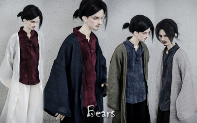 taobao agent ◆ Bears ◆ BJD baby clothing A190 elegant thin hemp long cardigan ~ 4 color income 1/4 & 1/3 & uncle