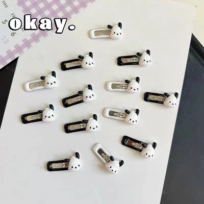 taobao agent Small hairpins, cotton doll, black and white cute hair accessory