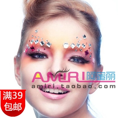 taobao agent Amei Eye Eye Makeup COS Stage Exaggerated Performance Sticker Makeup Back Gel Drill Single Round Color Diamond 346mm