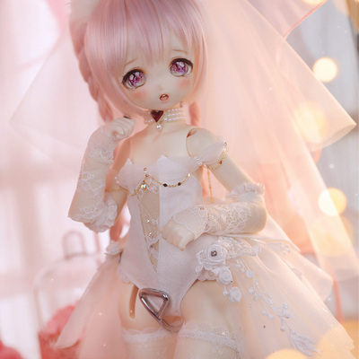 taobao agent Display BJD baby clothes white wedding dress white rose flower marry bear girl rabbit Doudou cat can 4 points fat bodies CP