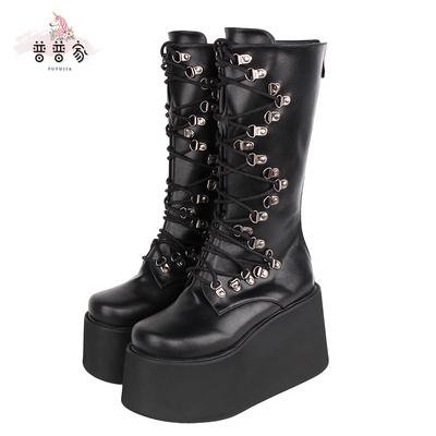 taobao agent Boots platform with zipper, 2022, autumn, Lolita style