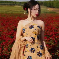 Ципао, комплект, платье