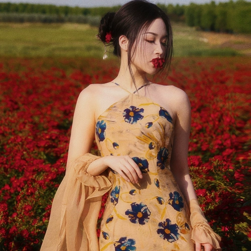 Ципао, комплект, платье