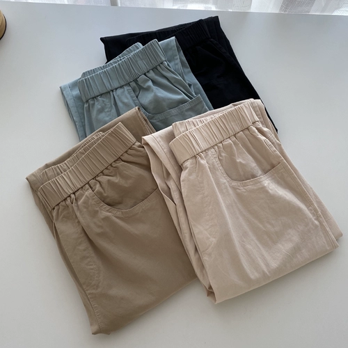 Летние тонкие брендовые штаны для отдыха, свободный крой, из хлопка и льна