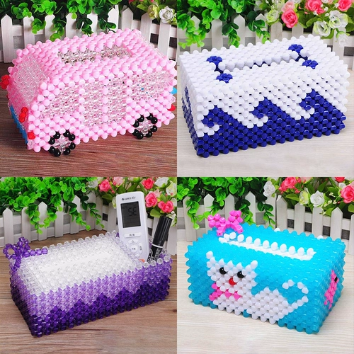 Салфетки с бусинами, набор материалов, бусины ручной работы, коробка для хранения, аксессуар, DIY