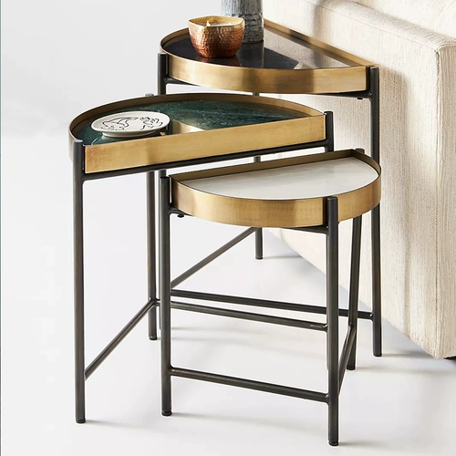 Современный и минималистичный мраморный металлический диван из нержавеющей стали