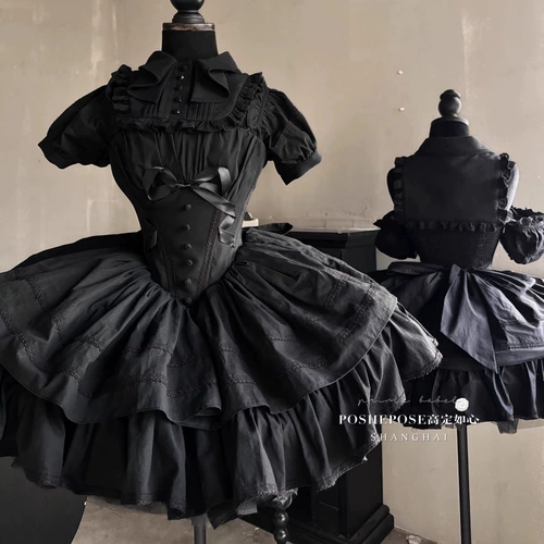 Черная хлопковая принцесса детская пятна пятна