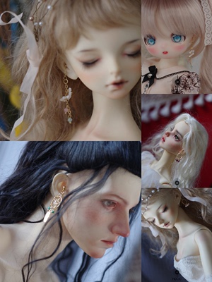 taobao agent Accessories [Holic] BJD jewelry mini earrings SD doll ear clip 3 points four -point MDD/small cloth BLYTHE