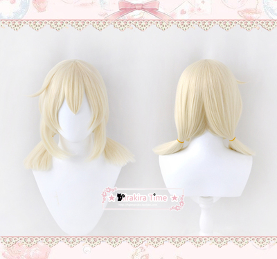 taobao agent [Kiratime] cosplay wigs of the original god escape from the sun, the two ponytail light golden color