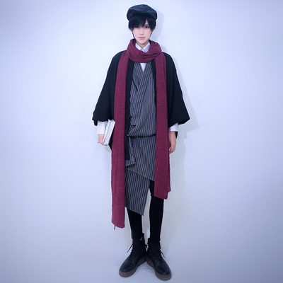 taobao agent Autumn and winter literary temperament Retro Japanese wine red, hidden green rice white cotton, white cotton pure cotton solid color lengthened super long scarf men and women