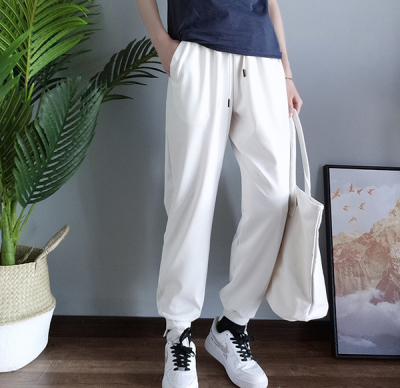 taobao agent Colored black and white sports unisex pants, for leisure, plus size, high waist