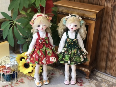 taobao agent BJD daily 4 -point rabbit bean bean bear 6 points YOSD daily small skirt baby clothes -Christmas (single set of free shipping)