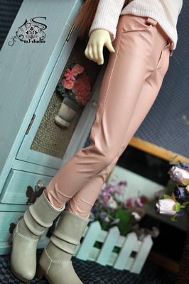taobao agent M3 BJD baby clothing SD10/13 DD female pink thin leather pants spot