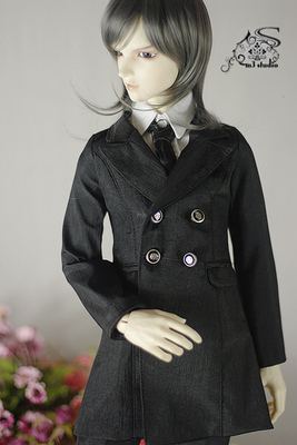 taobao agent M3 BJD baby jacket 3 points 4 points HID uncle's popular foreign style black woolen trench jacket set Zhuang uncle custom customization