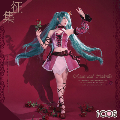 taobao agent Spot iCOS Hatsune Miku COS suit Romeo and Cinderella Cindee's red wine dress cosplay female