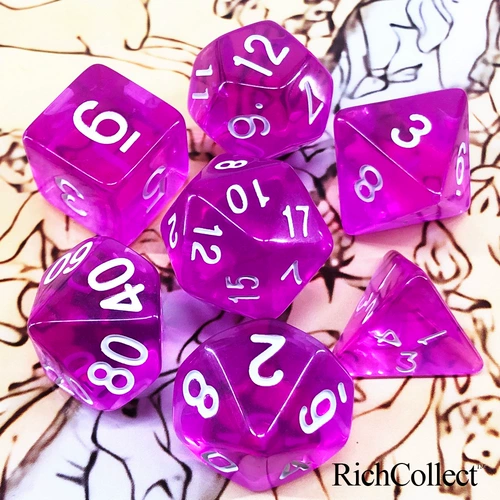 Dragon и Dungeon Dnd Yayli Transparent Purple Bai Zi Trpg Правление совета директоров кости кости кости