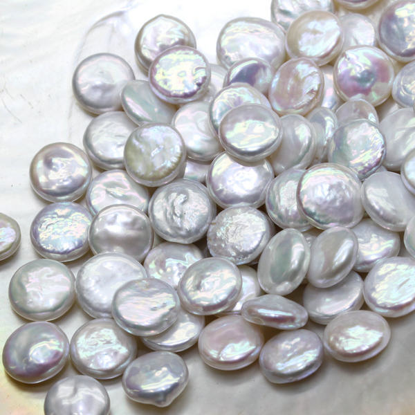 Белые бусины из жемчуга, монеты, DIY, 12mm