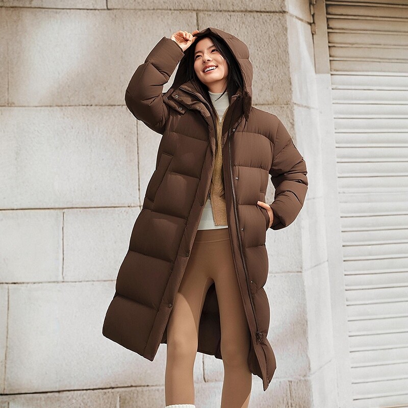 波司登官方旗舰店爆款冬季新款显瘦过膝长款保暖修身羽绒服女款 款服实拍商品图