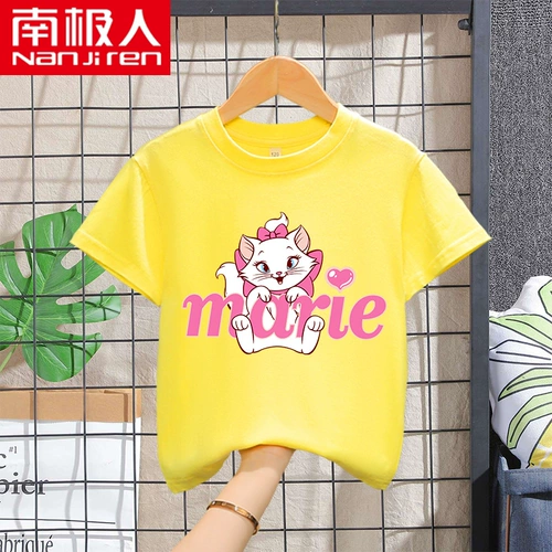南极人 Футболка с коротким рукавом, хлопковая детская летняя одежда, коллекция 2022, в западном стиле, подходит для подростков