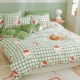 Bộ bông bốn mảnh 1,5m Bộ chăn ga gối cotton nguyên chất 1,8 mét giường lisa net bộ đồ giường màu đỏ bộ ba mảnh - Bộ đồ giường bốn mảnh