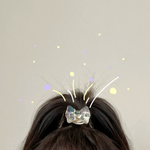 Кремовая детская милая резинка для волос с бантиком, в корейском стиле, с медвежатами