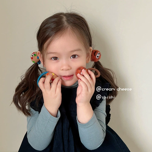 Кремовая милая детская резинка для волос, в корейском стиле