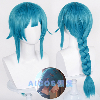 taobao agent Aicos Hero Battle of the Two Cities Juvenile Jinx / Si Burst Cos Wig Silicone Simulation Scalp