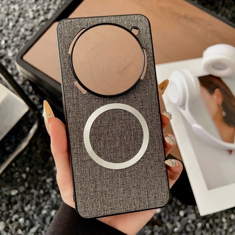 Gray Canvas Rose Gold Mirror MagSafe iPhone Case