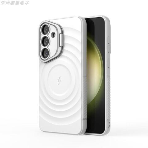 Matte Gray Concentric Circle MagSafe , , 14 Phone Case