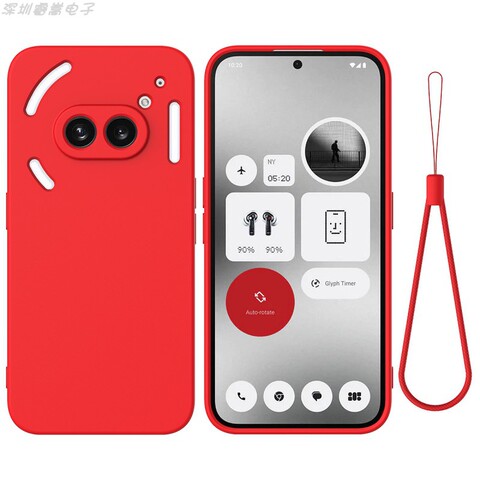 Red Silicone with White Accents & Wrist Strap iPhone Case