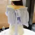 Phụ nữ mới mùa hè phiên bản Hàn Quốc của áo quây cổ một chữ nơ sau lưng sọc rời áo sơ mi kết hợp áo sơ mi nữ - Áo sơ mi Áo sơ mi