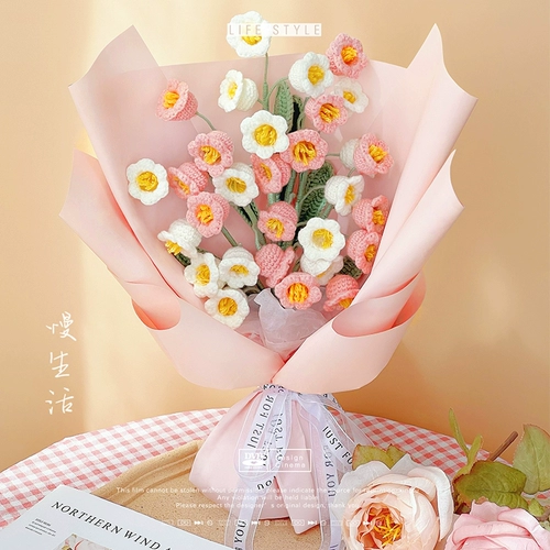 Плетеный крючок для вязания ручной работы, набор материалов для друга, букет, DIY, подарок для девушки