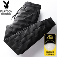 Playboy, зимние мужские бархатные удерживающие тепло штаны с пухом, свободный крой, утиный пух