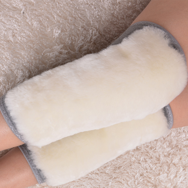 男女通用真皮真绒毛一体护膝 加厚保暖超舒适羊毛护膝