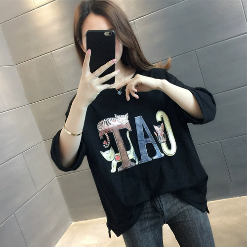 Летняя тонкая футболка с коротким рукавом, коллекция 2022, в западном стиле